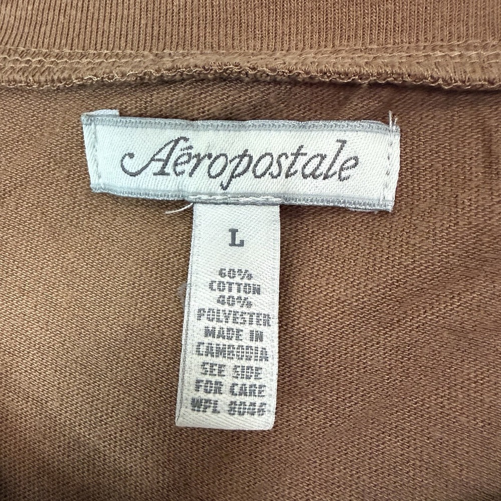 Aeropostale Y2K Henley Top Long Sleeve Fitted Size Large 1987 Graphic Bella Swan - Picture 3 of 4